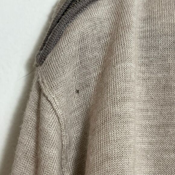 J Crew 100% Merino Wool Crewneck Lightweight Sweater LS Tan Womens XS Pullover - Picture 7 of 7